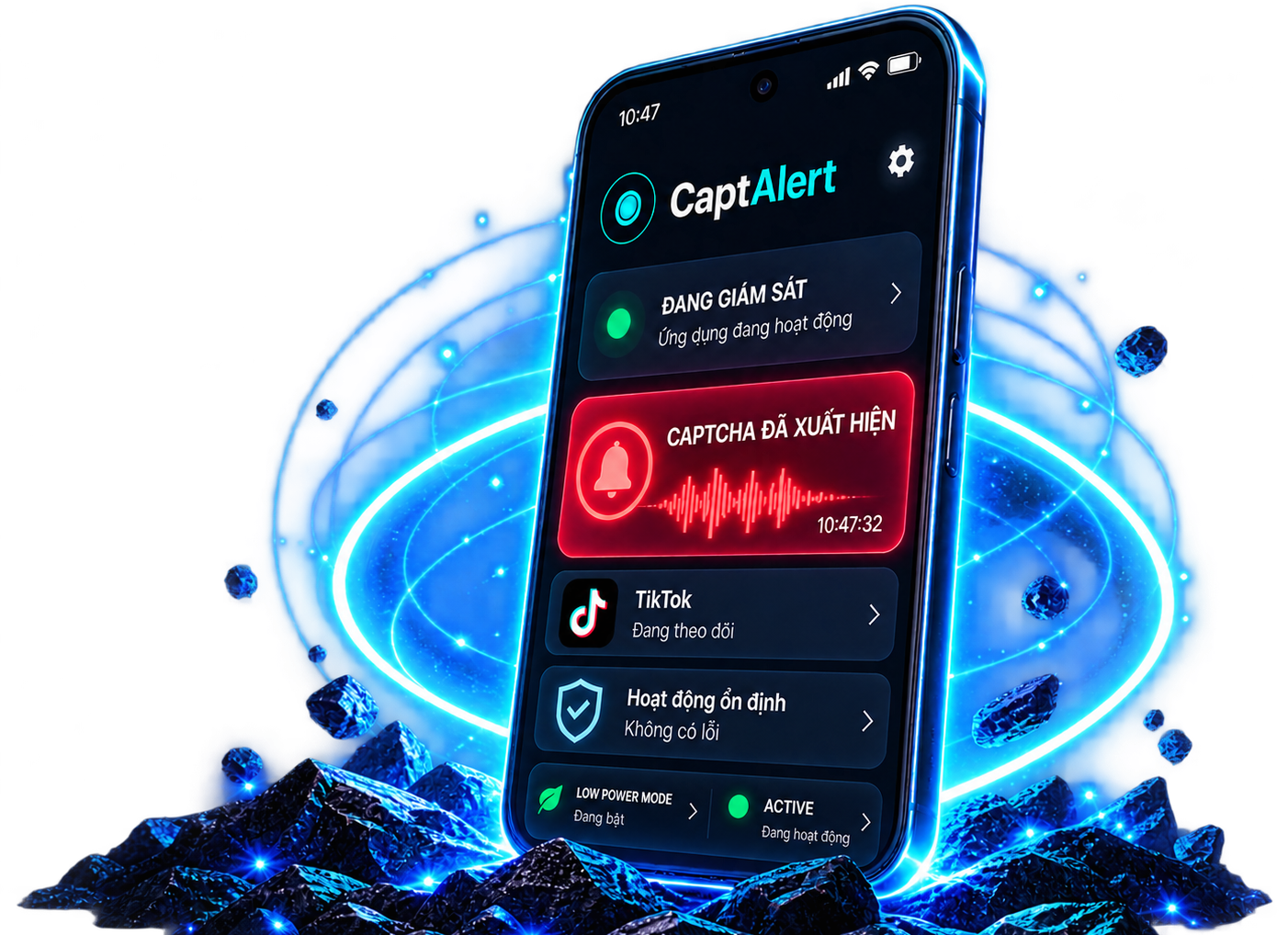 CaptAlert Android monitoring preview